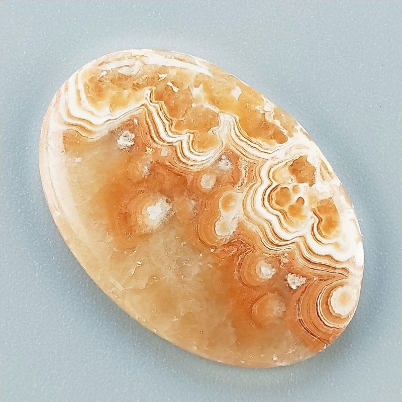 Kokoweef Cave Onyx Naturale Forma Ovale Piatto Cabochon Liscio Fatto a Mano 31x22mm 4,60gm 1pz