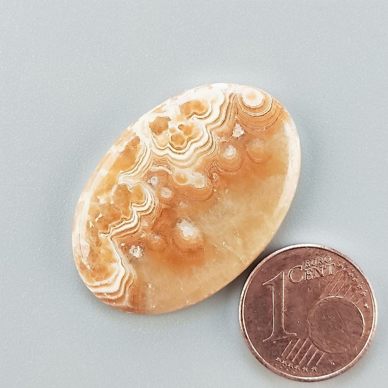 Cabochon di Kokoweef Cave Onyx Naturale Ovale, Piatto e Liscio, 31x22 mm, 4,60 g, Fatto a Mano