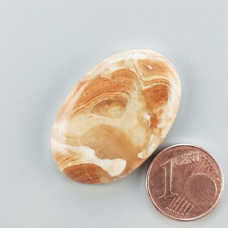 Cabochon di Kokoweef Cave Onyx Naturale Ovale, Piatto e Liscio, 32x21 mm, 6,70 g, Fatto a Mano