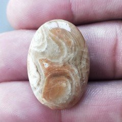 Kokoweef Cave Onyx Naturale Forma Ovale Piatto Cabochon Liscio Fatto a Mano 28X19X4mm 4,25gm 1pz