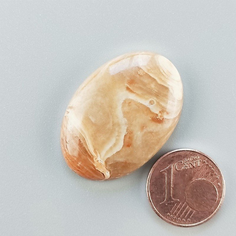 Cabochon di Kokoweef Cave Onyx Naturale Ovale, Piatto e Liscio, 29x20 mm, 5,79 g, Fatto a Mano