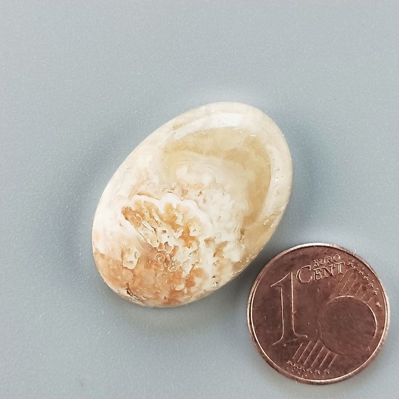 Kokoweef Cave Onyx Naturale Forma Ovale Piatto Cabochon Liscio Fatto a Mano 27X19X6mm 4,90gm 1pz