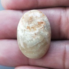 Kokoweef Cave Onyx Naturale Forma Ovale Piatto Cabochon Liscio Fatto a Mano 27X19X6mm 4,90gm 1pz