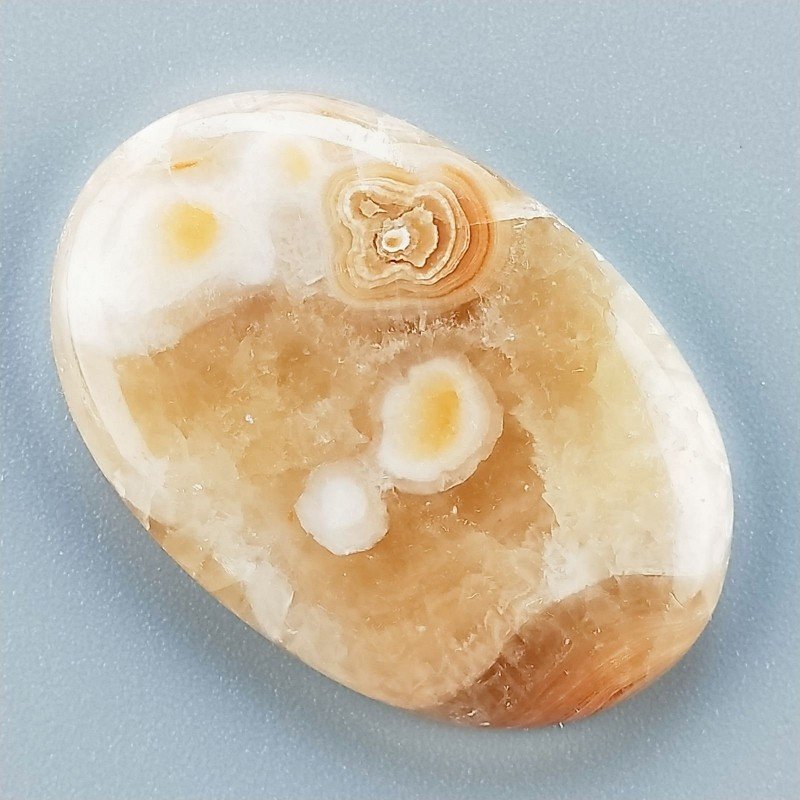 Kokoweef Cave Onyx Naturale Forma Ovale Piatto Cabochon Liscio Fatto a Mano 34X23X5mm 7,50gm 1pz