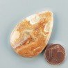 Kokoweef Cave Onyx Naturale Forma Goccia Piatto Cabochon Liscio Fatto a Mano 41X27X6mm 10,90gm 1pz