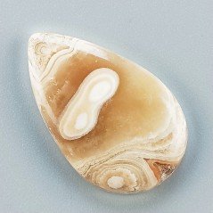 Kokoweef Cave Onyx Naturale Forma Goccia Piatto Cabochon Liscio Fatto a Mano 32x20mm 5,24gm 1pz