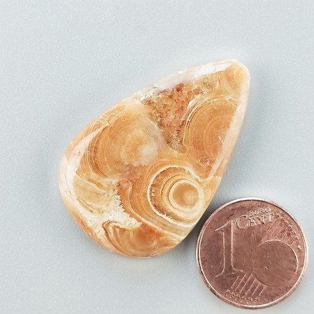 Kokoweef Cave Onyx Naturale Forma Goccia Piatto Cabochon Liscio Fatto a Mano 33x22mm 5,77gm 1pz