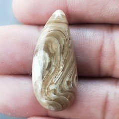 Kokoweef Cave Onyx Naturale Forma Fantasia Piatto Cabochon Liscio Fatto a Mano 34X15X6mm 4,95gm 1pz