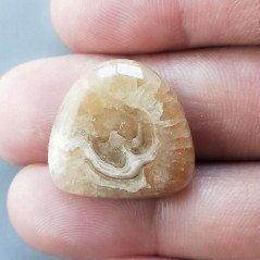 Kokoweef Cave Onyx Naturale Forma Fantasia Piatto Cabochon Liscio Fatto a Mano 22X22X4mm 3,60gm 1pz