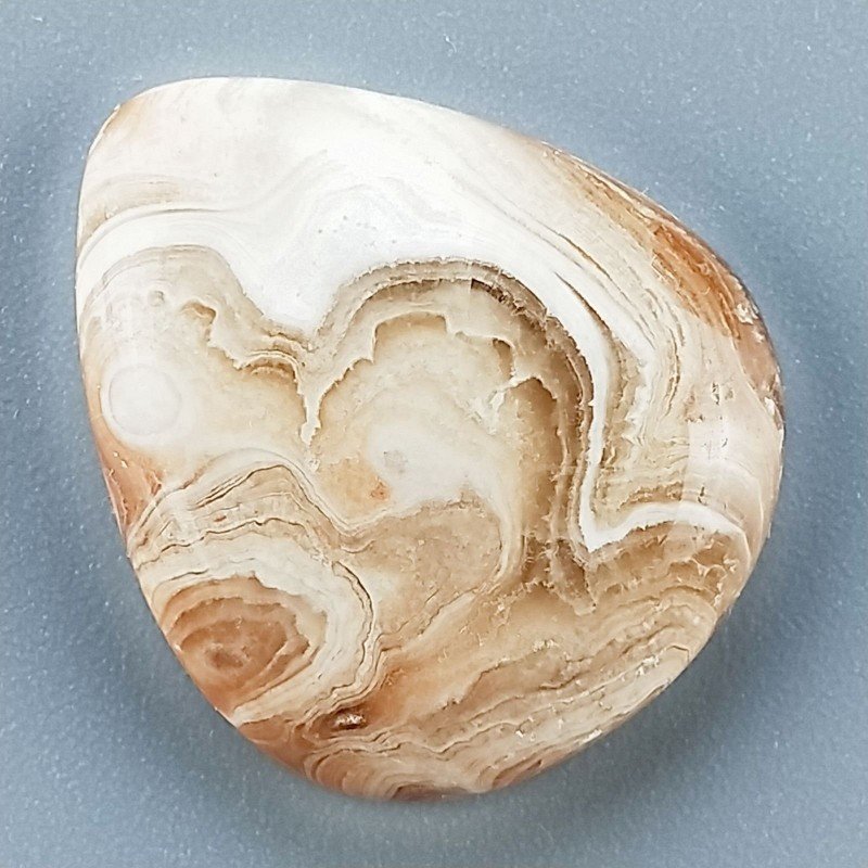 Kokoweef Cave Onyx Naturale Forma Goccia Piatto Cabochon Liscio Fatto a Mano 24x20mm 4,42gm 1pz