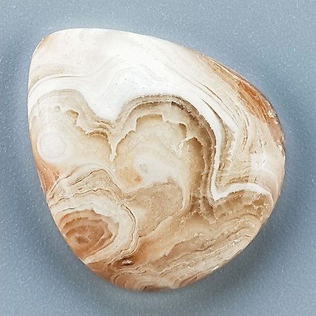 Kokoweef Cave Onyx Naturale Forma Goccia Piatto Cabochon Liscio Fatto a Mano 24x20mm 4,42gm 1pz