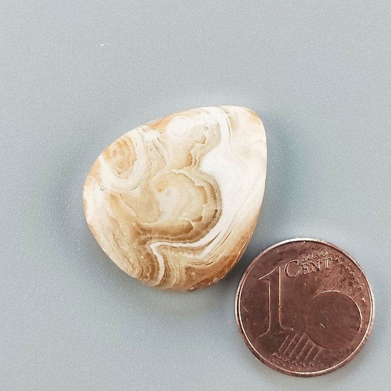 Cabochon di Kokoweef Cave Onyx Naturale Goccia, Piatto e Liscio, 24x20 mm, 4,42 g, Fatto a Mano