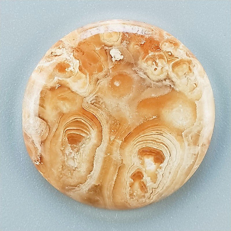 Kokoweef Cave Onyx Naturale Forma Tondo Piatto Cabochon Liscio Fatto a Mano 27X27X4mm 5,50gm 1pz