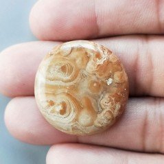 Kokoweef Cave Onyx Naturale Forma Tondo Piatto Cabochon Liscio Fatto a Mano 27X27X4mm 5,50gm 1pz