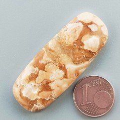 Kokoweef Cave Onyx Naturale Forma Cuscino Piatto Cabochon Liscio Fatto a Mano 45x18mm 8,80gm 1pz