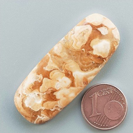 Kokoweef Cave Onyx Naturale Forma Cuscino Piatto Cabochon Liscio Fatto a Mano 45x18mm 8,80gm 1pz