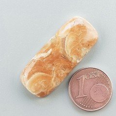 Kokoweef Cave Onyx Naturale Forma Cuscino Piatto Cabochon Liscio Fatto a Mano 33x14mm 4,48gm 1pz