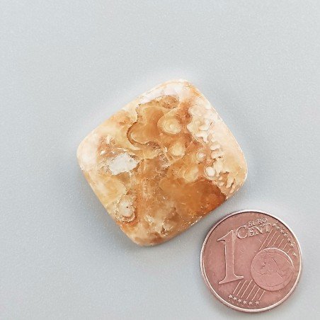 Kokoweef Cave Onyx Naturale Forma Cuscino Piatto Cabochon Liscio Fatto a Mano 24x22mm 5,48gm 1pz