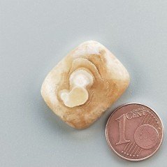 Kokoweef Cave Onyx Naturale Forma Cuscino Piatto Cabochon Liscio Fatto a Mano 23x19mm 5,65gm 1pz