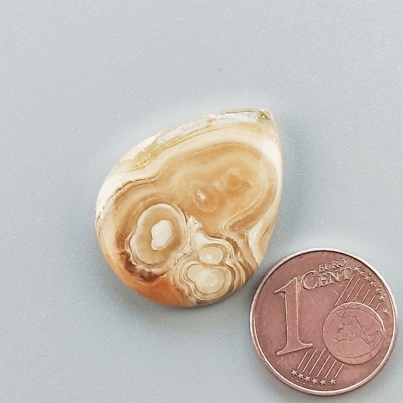 Cabochon di Kokoweef Cave Onyx Naturale Goccia, Piatto e Liscio, 25x19 mm, 3,49 g, Fatto a Mano