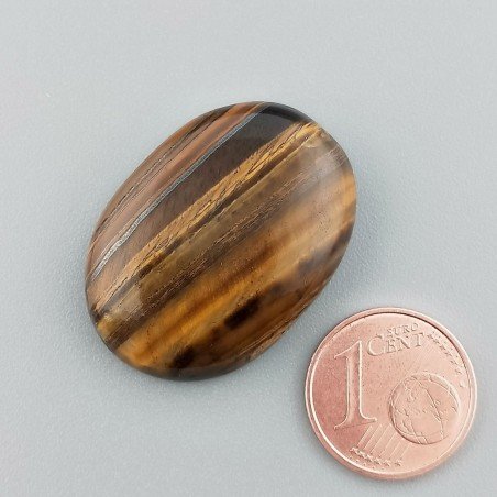 Occhio Di Tigre Naturale Forma Ovale Piatto Cabochon Liscio Fatto a Mano 29X21X6mm 8,04GM