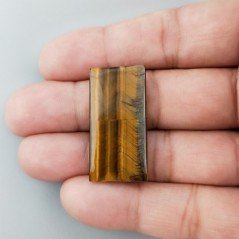 Occhio Di Tigre Naturale Forma Rettangolare Piatto Cabochon Liscio Fatto a Mano 34X17X4mm 5,74GM