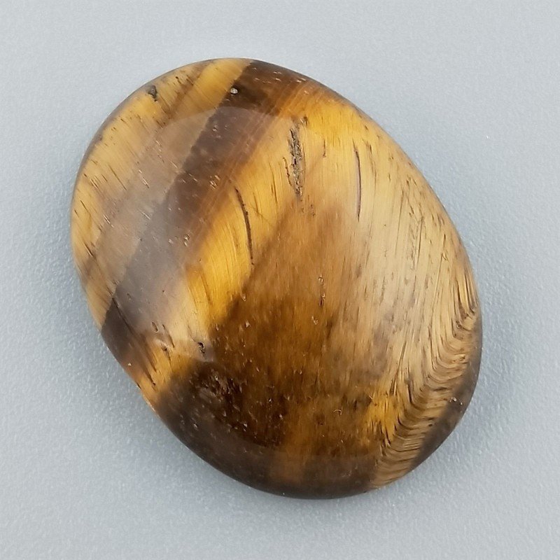 Occhio Di Tigre Naturale Forma Ovale Piatto Cabochon Liscio Fatto a Mano 30X23X8mm 9,08GM