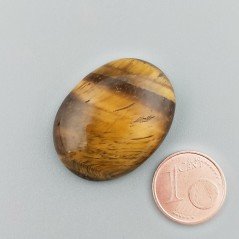 Occhio Di Tigre Naturale Forma Ovale Piatto Cabochon Liscio Fatto a Mano 30X23X8mm 9,08GM