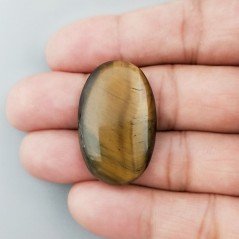 Occhio Di Tigre Naturale Forma Ovale Piatto Cabochon Liscio Fatto a Mano 34X21X5mm 6,68GM