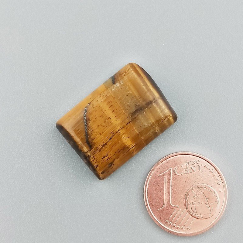 Occhio Di Tigre Naturale Forma Rettangolare Piatto Cabochon Liscio Fatto a Mano 21X15X5mm 3,74GM