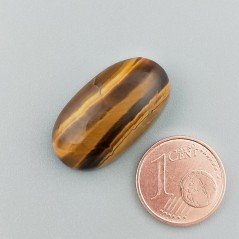 Occhio Di Tigre Naturale Forma Ovale Piatto Cabochon Liscio Fatto a Mano 25X14X7mm 4,53GM