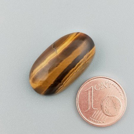 Occhio Di Tigre Naturale Forma Ovale Piatto Cabochon Liscio Fatto a Mano 25X14X7mm 4,53GM