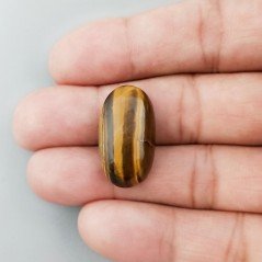 Occhio Di Tigre Naturale Forma Ovale Piatto Cabochon Liscio Fatto a Mano 25X14X7mm 4,53GM