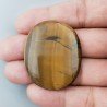 Occhio Di Tigre Naturale Forma Ovale Piatto Cabochon Liscio Fatto a Mano 41X34X5mm 13,60GM