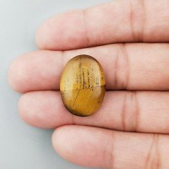 Occhio Di Tigre Naturale Forma Ovale Piatto Cabochon Liscio Fatto a Mano 24X17X5mm 3,42GM