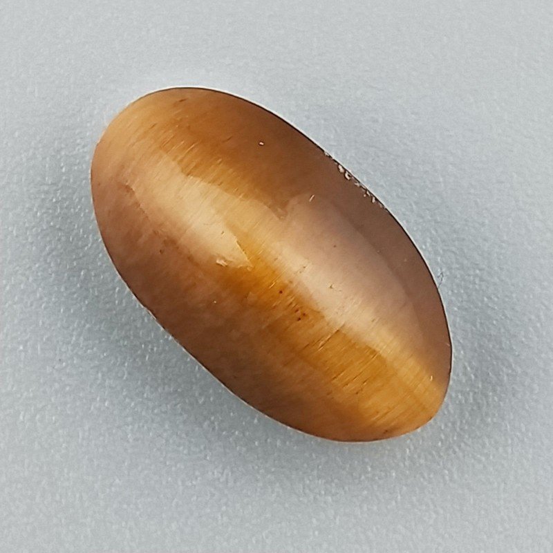 Occhio Di Tigre Naturale Forma Occhio Ovale Piatto Cabochon Liscio Fatto a Mano 17X10X8mm 1,89GM