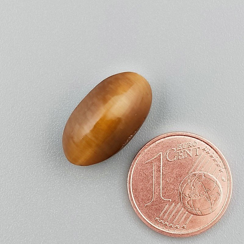 Occhio Di Tigre Naturale Forma Occhio Ovale Piatto Cabochon Liscio Fatto a Mano 17X10X8mm 1,89GM
