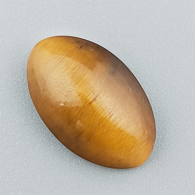 Occhio Di Tigre Naturale Forma Occhio Ovale Piatto Cabochon Liscio Fatto a Mano 20X12X5mm 1,87GM