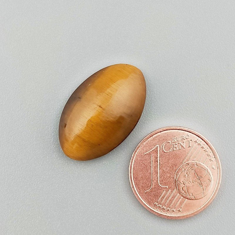 Cabochon di Occhio di Tigre Naturale Occhio Ovale, Piatto e Liscio, 20x12x5 mm, 1,87 g, Fatto a Mano