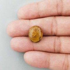 Occhio Di Tigre Naturale Forma Ovale Piatto Cabochon Liscio Fatto a Mano 15X13X5mm 2,07GM