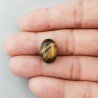 Occhio Di Tigre Naturale Forma Ovale Piatto Cabochon Liscio Fatto a Mano 16X11X7mm 2,44GM