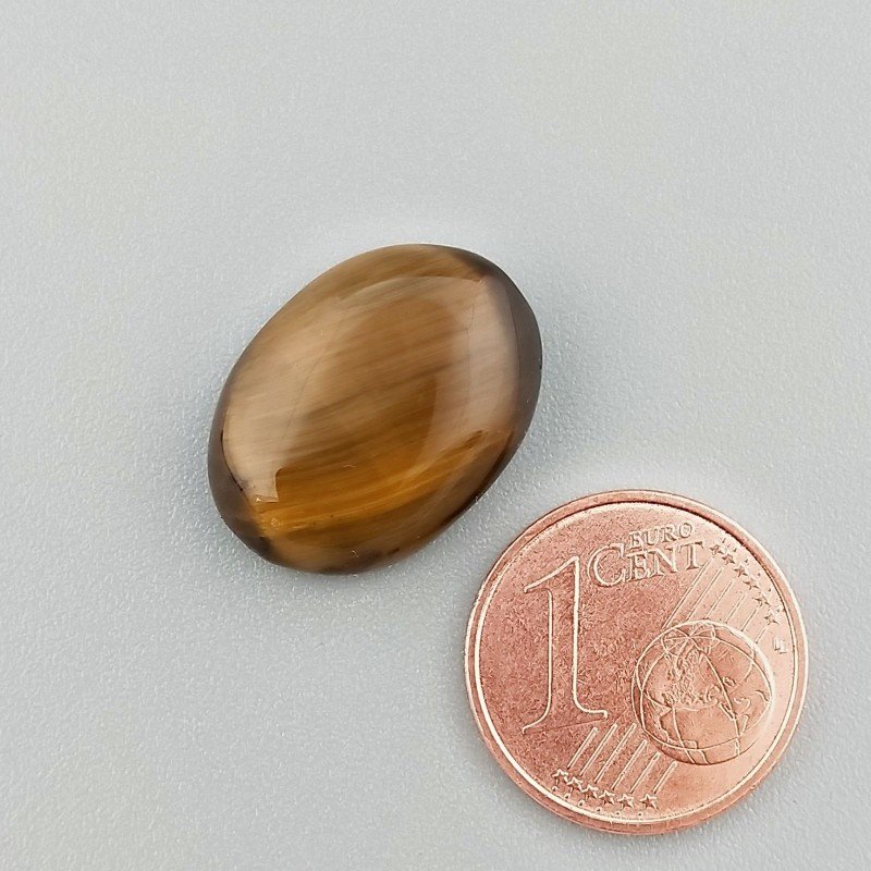 Occhio Di Tigre Naturale Forma Ovale Piatto Cabochon Liscio Fatto a Mano 18X13X5mm 2,17GM