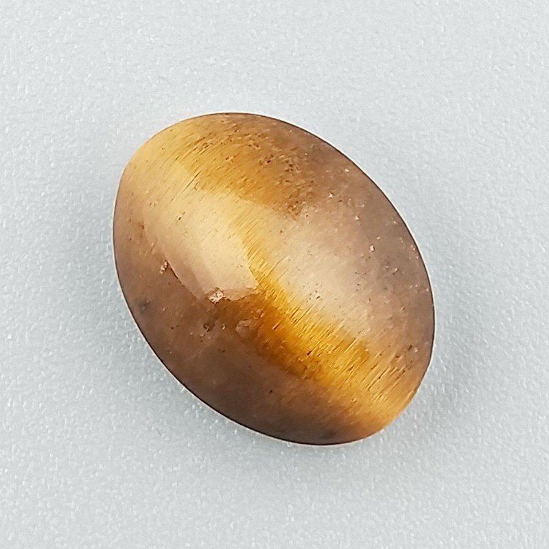 Occhio Di Tigre Naturale Forma Occhio Ovale Piatto Cabochon Liscio Fatto a Mano 15X11X9mm 1,70GM