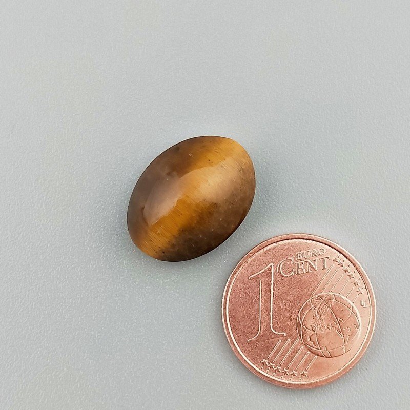 Occhio Di Tigre Naturale Forma Occhio Ovale Piatto Cabochon Liscio Fatto a Mano 15X11X9mm 1,70GM