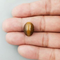Occhio Di Tigre Naturale Forma Occhio Ovale Piatto Cabochon Liscio Fatto a Mano 15X11X9mm 1,70GM