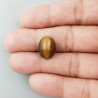 Occhio Di Tigre Naturale Forma Occhio Ovale Piatto Cabochon Liscio Fatto a Mano 15X11X9mm 1,70GM