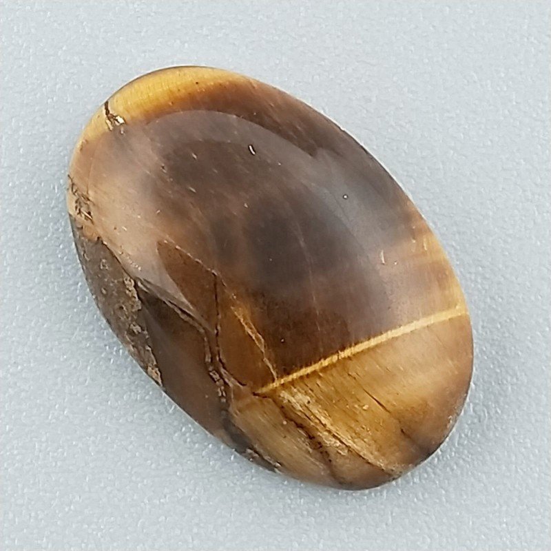 Occhio Di Tigre Naturale Forma Ovale Piatto Cabochon Liscio Fatto a Mano 17X11X4mm 1,35GM