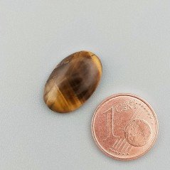 Occhio Di Tigre Naturale Forma Ovale Piatto Cabochon Liscio Fatto a Mano 17X11X4mm 1,35GM