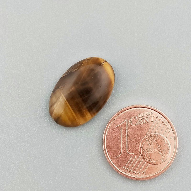 Occhio Di Tigre Naturale Forma Ovale Piatto Cabochon Liscio Fatto a Mano 17X11X4mm 1,35GM