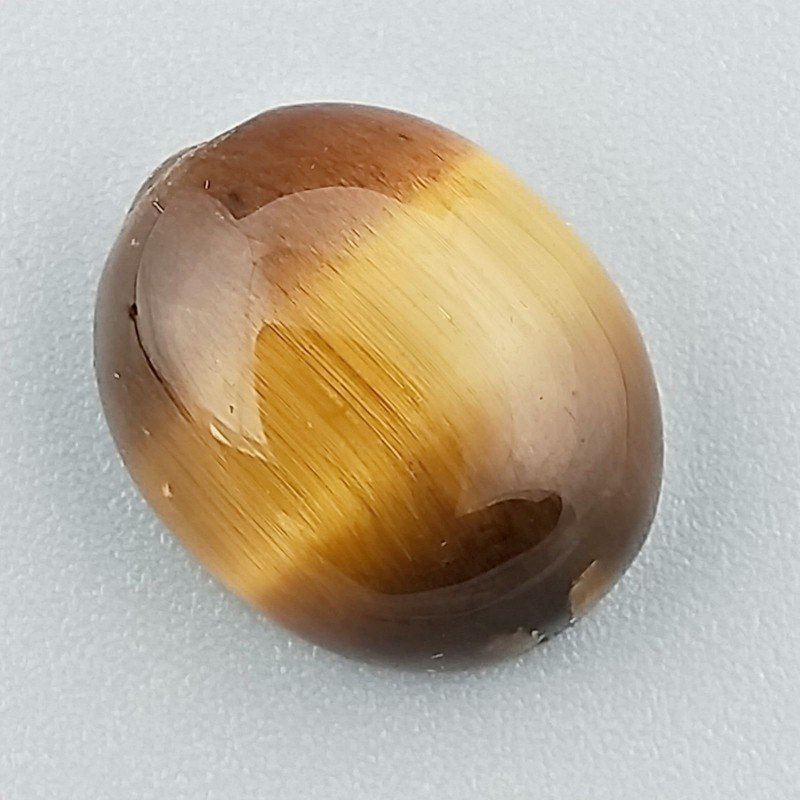 Occhio Di Tigre Naturale Forma Ovale Piatto Cabochon Liscio Fatto a Mano 16X13X6mm 2,28GM